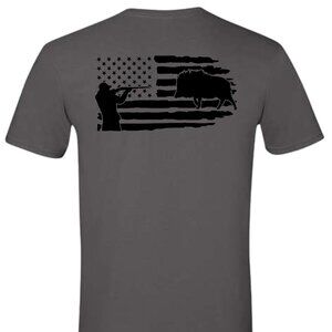 American Flag Hog Hunting T Shirt